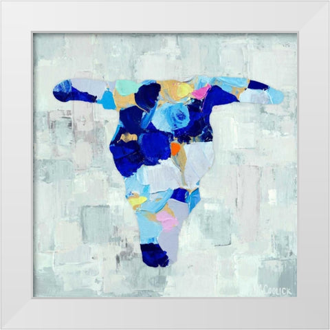 Mosaic Bull Skull White Modern Wood Framed Art Print by Coolick, Ann Marie