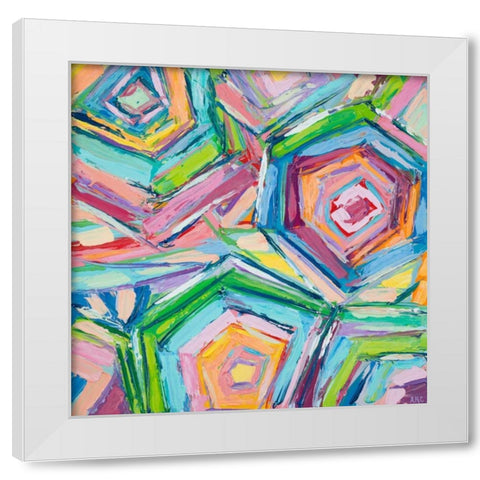Beach Umbrellas White Modern Wood Framed Art Print by Coolick, Ann Marie