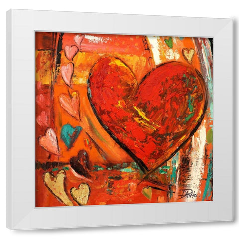 Hippie Hearts I White Modern Wood Framed Art Print by Pinto, Patricia