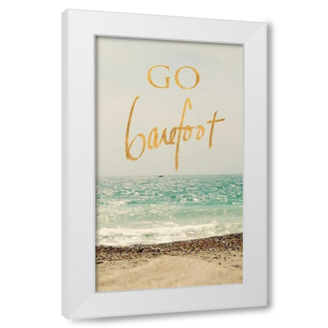 Go Barefoot Beach White Modern Wood Framed Art Print by Gardner, Sarah