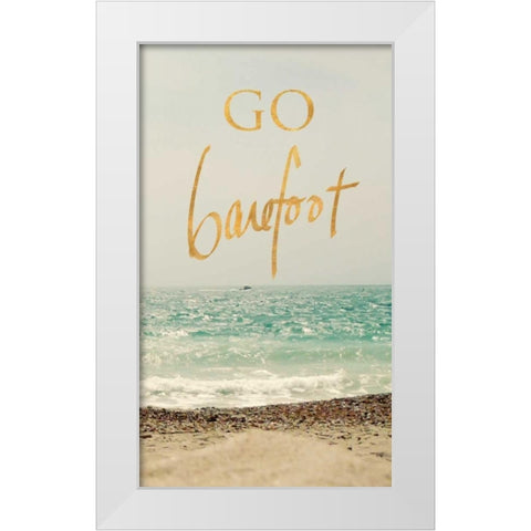 Go Barefoot Beach White Modern Wood Framed Art Print by Gardner, Sarah
