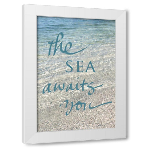Sea Awaits You White Modern Wood Framed Art Print by Gardner, Sarah