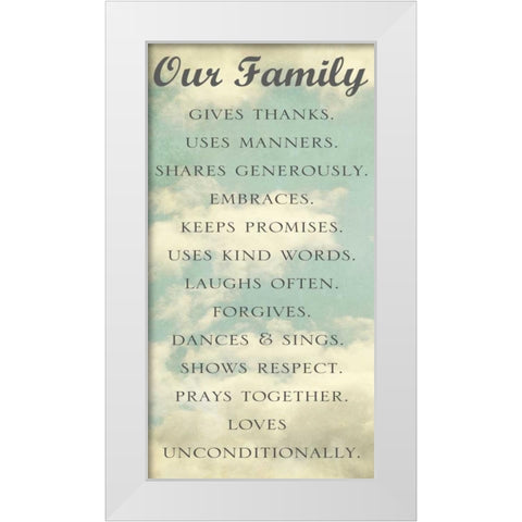 Our Family White Modern Wood Framed Art Print by Gardner, Sarah