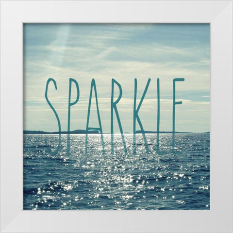 Sparkle In The Ocean White Modern Wood Framed Art Print by Gardner, Sarah