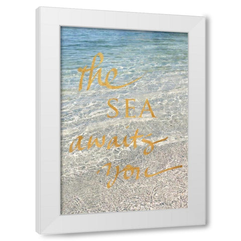 Sea Awaits You White Modern Wood Framed Art Print by Gardner, Sarah