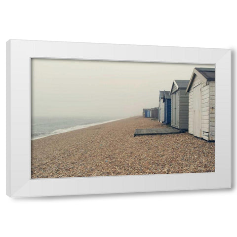 Beach Cabanas White Modern Wood Framed Art Print by Gardner, Sarah