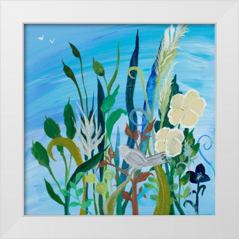 Awaiting Song I White Modern Wood Framed Art Print by Maria, Robin