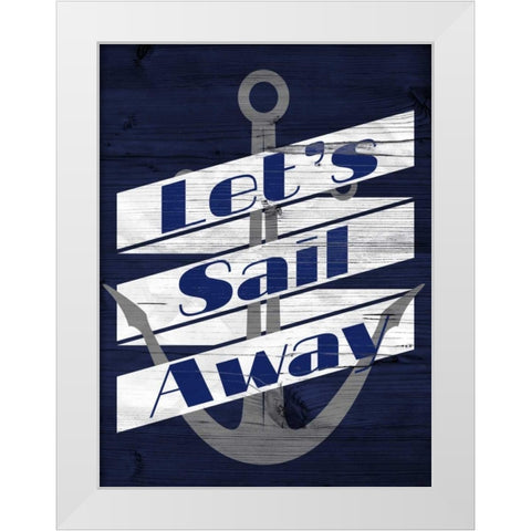 Lets Anchor I White Modern Wood Framed Art Print by SD Graphics Studio