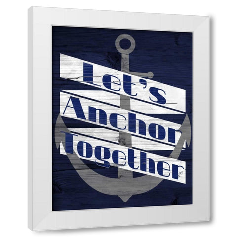 Lets Anchor II White Modern Wood Framed Art Print by SD Graphics Studio