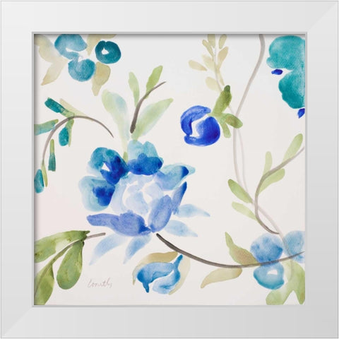 French Floral White Modern Wood Framed Art Print by Loreth, Lanie