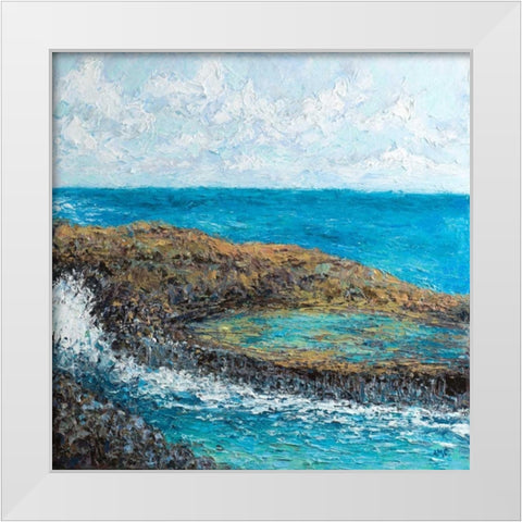 Conchi Pool Square White Modern Wood Framed Art Print by Coolick, Ann Marie