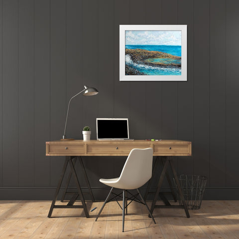 Conchi Pool White Modern Wood Framed Art Print by Coolick, Ann Marie