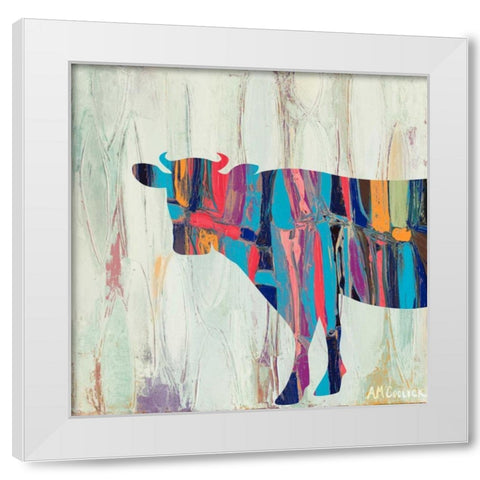 Rhizome Cow White Modern Wood Framed Art Print by Coolick, Ann Marie