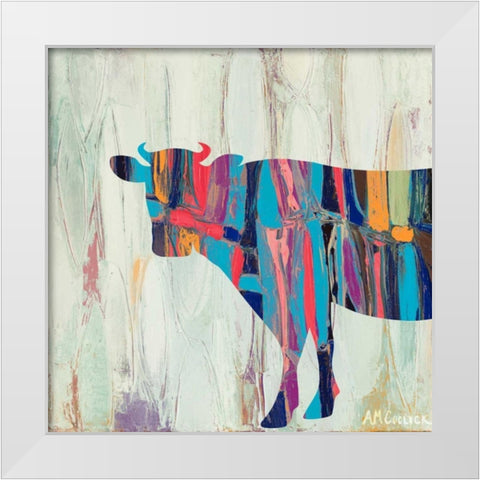 Rhizome Cow White Modern Wood Framed Art Print by Coolick, Ann Marie