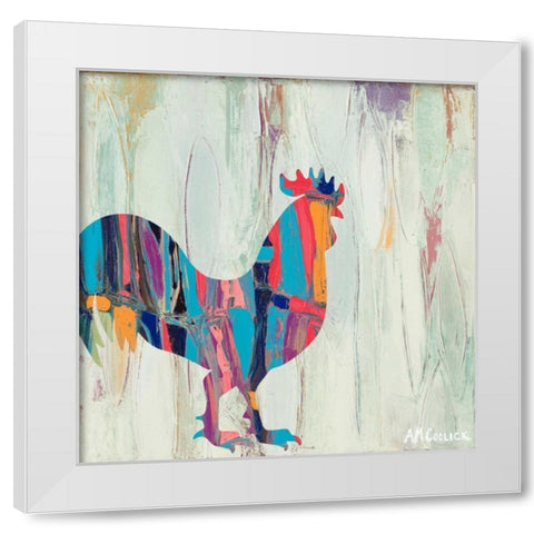 Rhizome Rooster White Modern Wood Framed Art Print by Coolick, Ann Marie