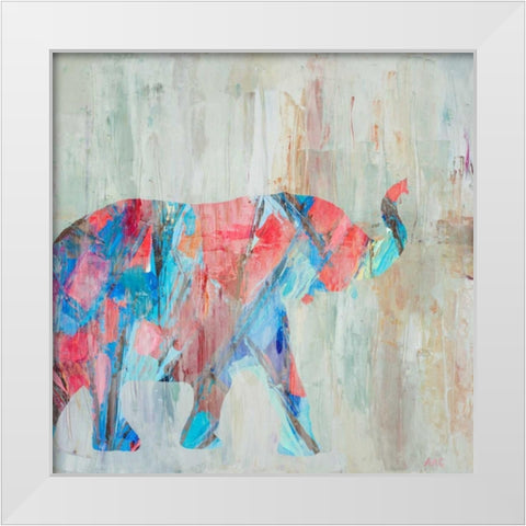Rhizome Elephant White Modern Wood Framed Art Print by Coolick, Ann Marie