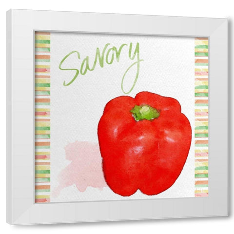 Watercolor Pepper IV White Modern Wood Framed Art Print by Metz, Andi