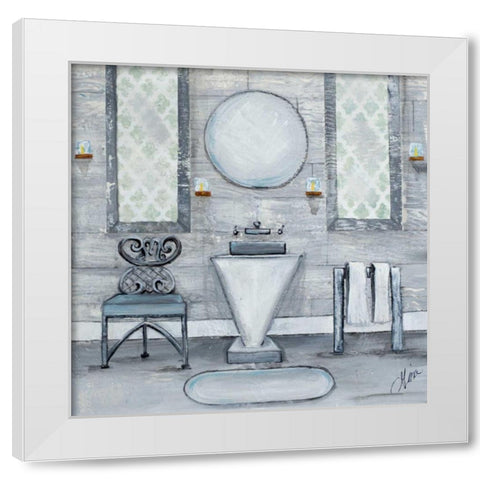 Grey Bath I White Modern Wood Framed Art Print by Ritter, Gina