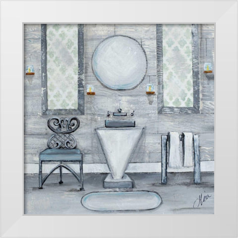 Grey Bath I White Modern Wood Framed Art Print by Ritter, Gina
