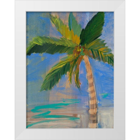 Tropical Palms I White Modern Wood Framed Art Print by Maria, Robin