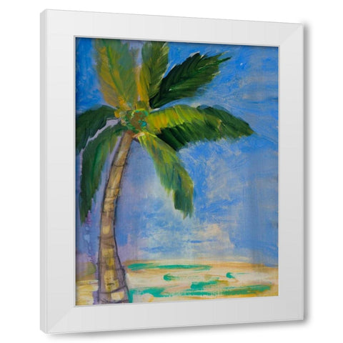 Tropical Palms II White Modern Wood Framed Art Print by Maria, Robin