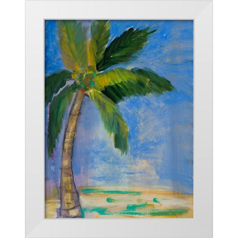 Tropical Palms II White Modern Wood Framed Art Print by Maria, Robin