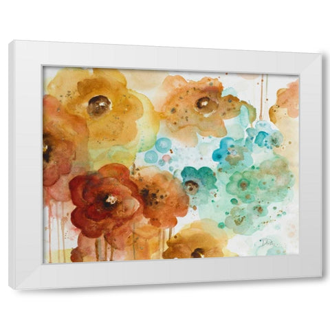 Mis Flores I White Modern Wood Framed Art Print by Pinto, Patricia