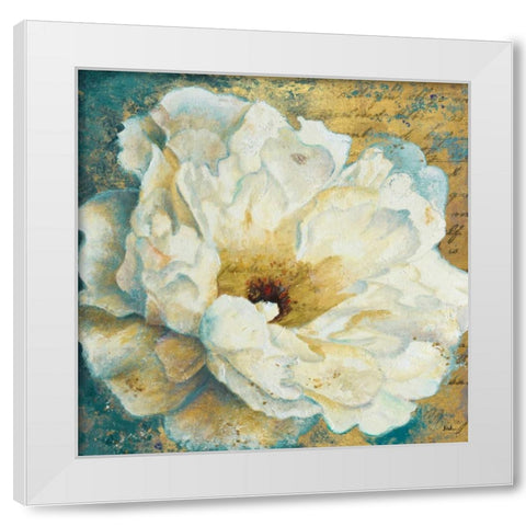 Zuzu Peony Gold I White Modern Wood Framed Art Print by Pinto, Patricia