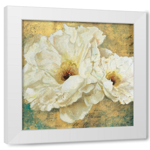 Zuzu Peony Gold II White Modern Wood Framed Art Print by Pinto, Patricia