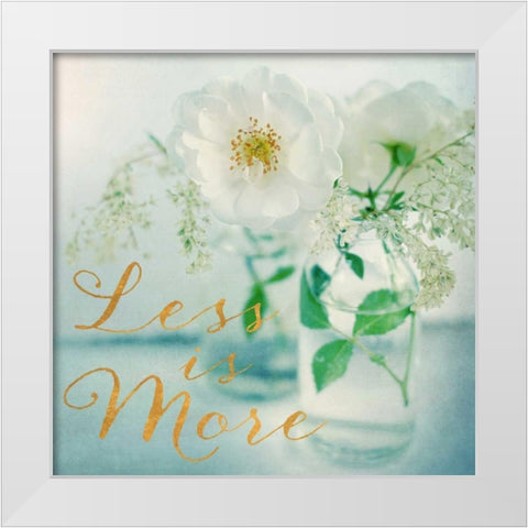 Less is More White Modern Wood Framed Art Print by Gardner, Sarah