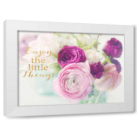 Enjoy the little things White Modern Wood Framed Art Print by Gardner, Sarah