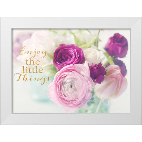 Enjoy the little things White Modern Wood Framed Art Print by Gardner, Sarah
