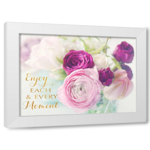 Enjoy the Moments White Modern Wood Framed Art Print by Gardner, Sarah
