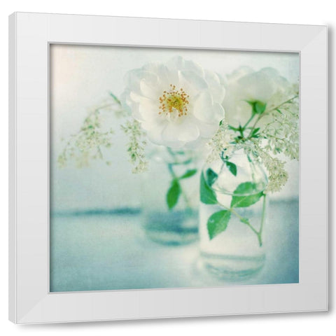 White Peonies White Modern Wood Framed Art Print by Gardner, Sarah