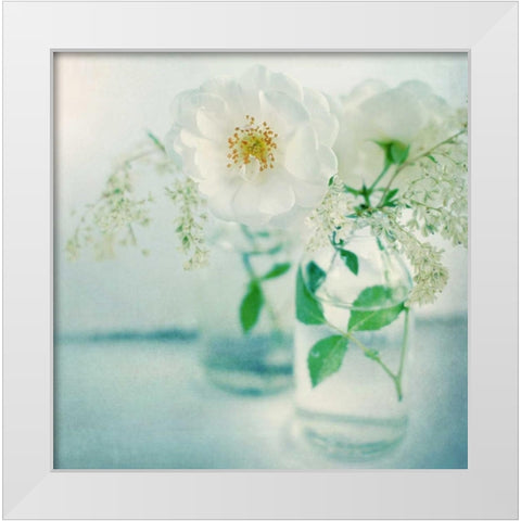 White Peonies White Modern Wood Framed Art Print by Gardner, Sarah
