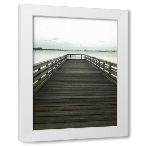 San Juan Pier White Modern Wood Framed Art Print by Saghini, Lisa Hill