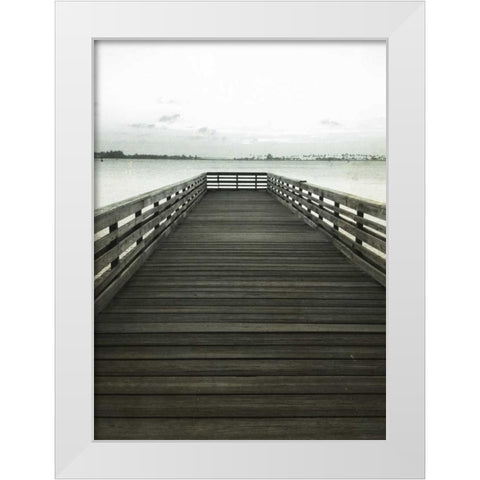 San Juan Pier White Modern Wood Framed Art Print by Saghini, Lisa Hill