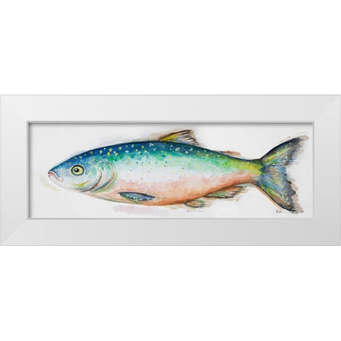 Watercolor Fish I White Modern Wood Framed Art Print by Pinto, Patricia