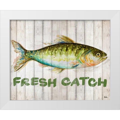 Watercolor Fish on Wood II White Modern Wood Framed Art Print by Pinto, Patricia