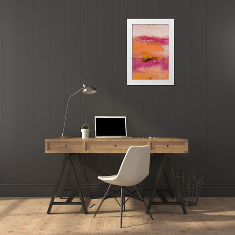 Orange Quiet Midnight White Modern Wood Framed Art Print by Loreth, Lanie