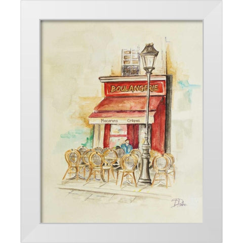 Cafe Du Paris I White Modern Wood Framed Art Print by Pinto, Patricia