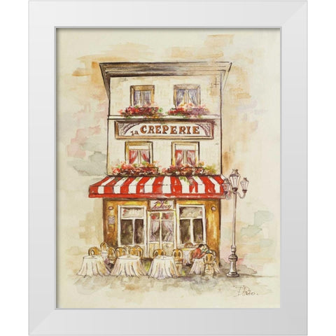 Cafe Du Paris II White Modern Wood Framed Art Print by Pinto, Patricia