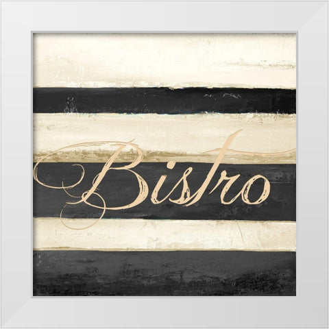 Bistro White Modern Wood Framed Art Print by Pinto, Patricia