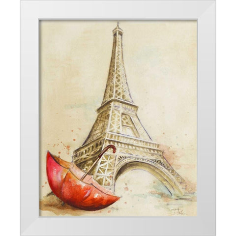 Tour Eiffel White Modern Wood Framed Art Print by Pinto, Patricia