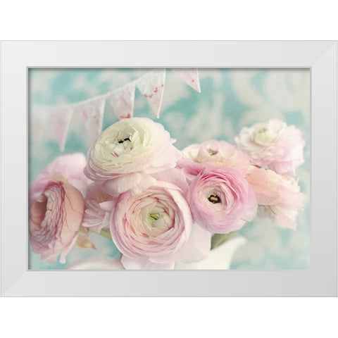 Ranunculus Party White Modern Wood Framed Art Print by Gardner, Sarah