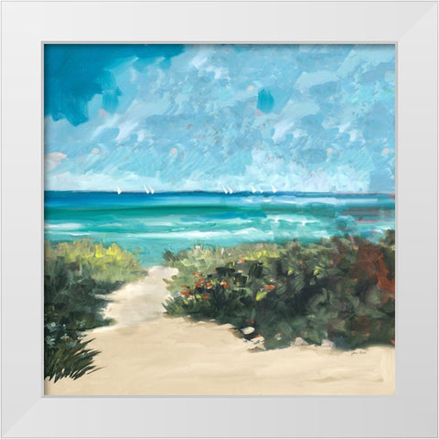 Oceanside I White Modern Wood Framed Art Print by Slivka, Jane