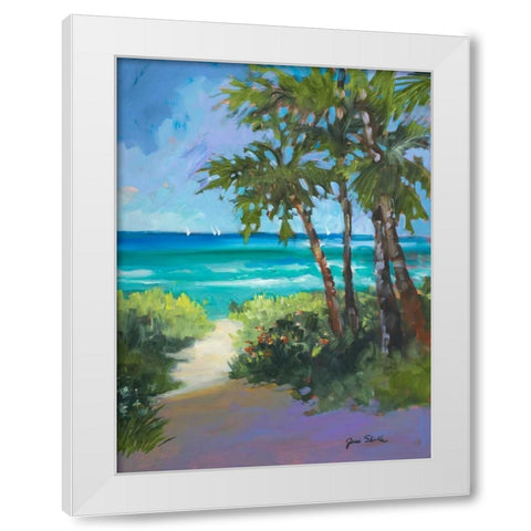 Caribbean View I White Modern Wood Framed Art Print by Slivka, Jane