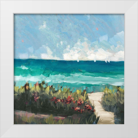 Oceanside II White Modern Wood Framed Art Print by Slivka, Jane
