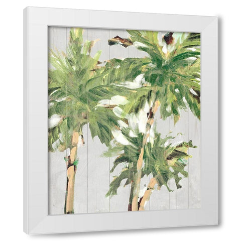 Caribbean Palm Trees White Modern Wood Framed Art Print by Slivka, Jane