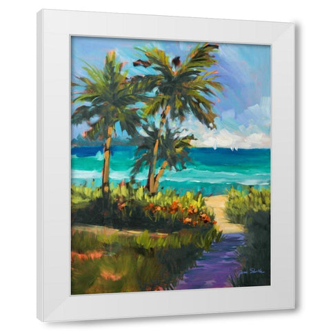 Caribbean View II White Modern Wood Framed Art Print by Slivka, Jane